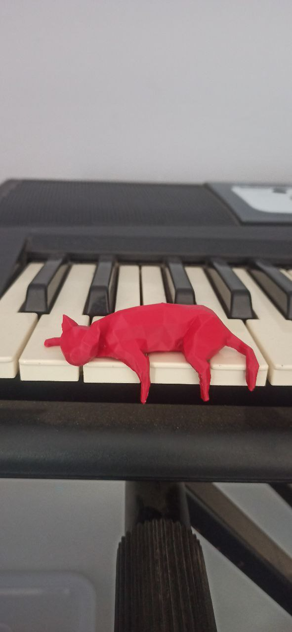 low poly sleepy cat