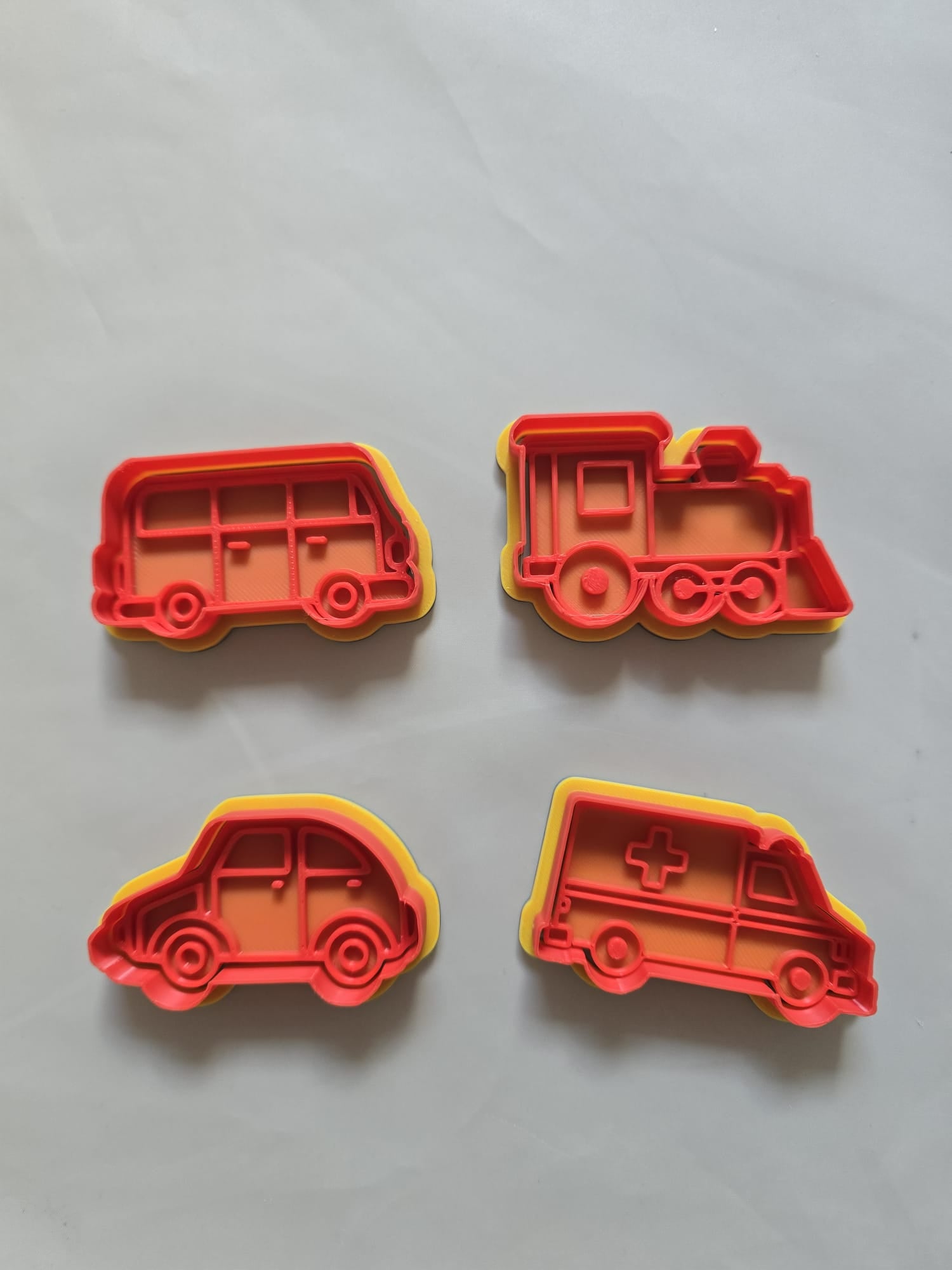 Car Vehicle Cookie Cutter Clay Playdoh Stamp Set
