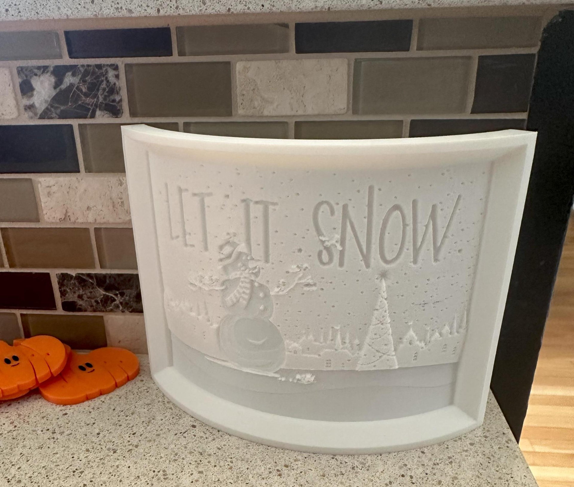 Let it Snow Curved Lithophane
