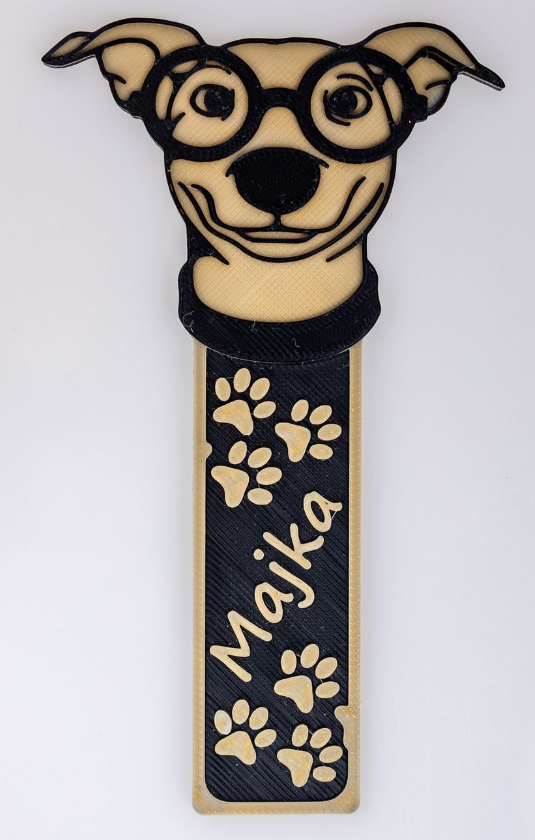 Dog bookmark with customizable name