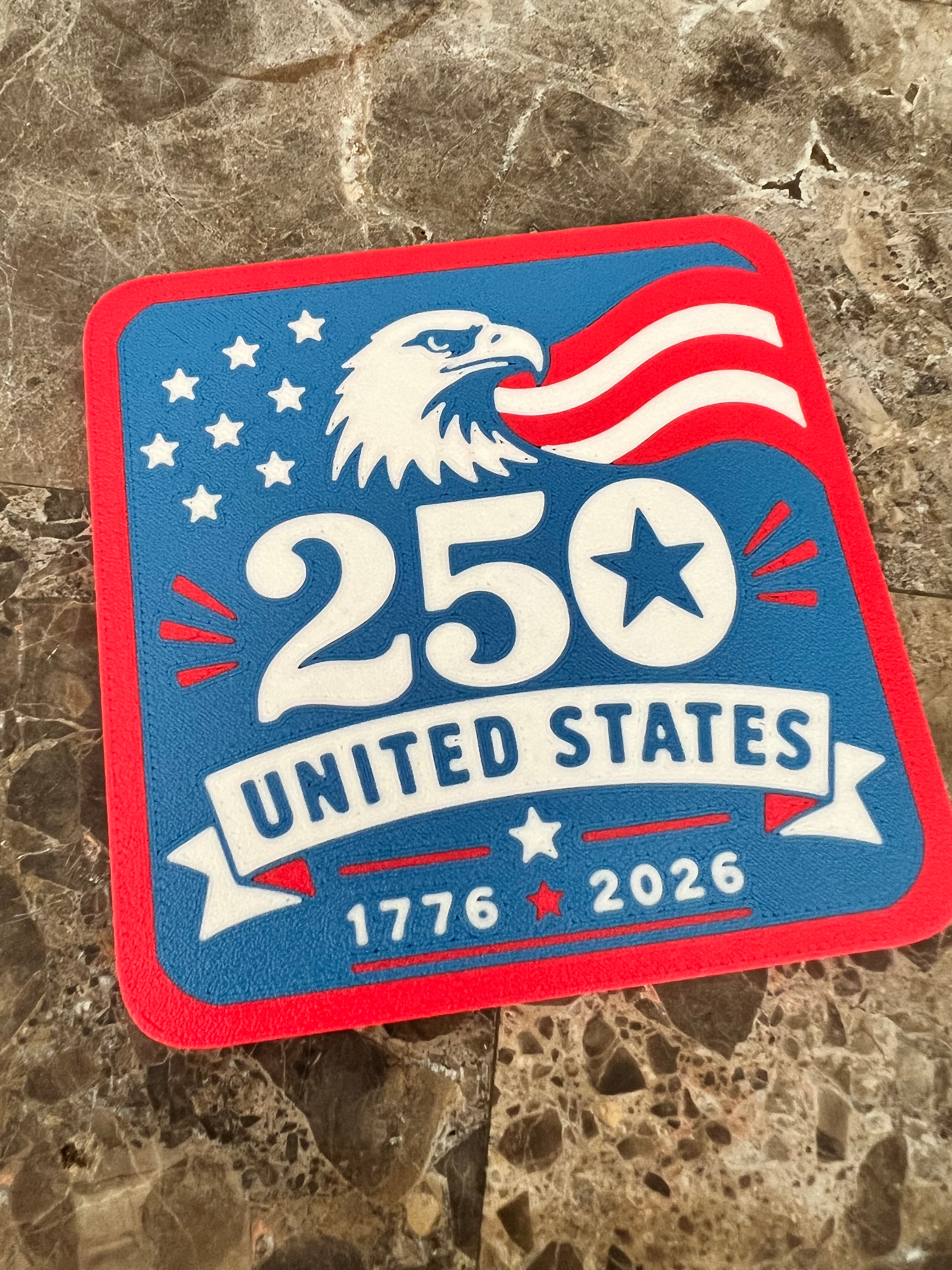 USA 250 Patriotic Coasters with tray