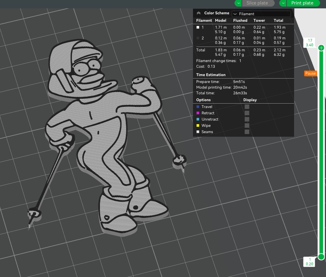 Ned Flanders Skiing fridge magnet (No AMS Needed)
