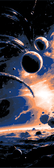 Event Horizon - Fantasy Space Scenes as Set of 3 Bookmarks