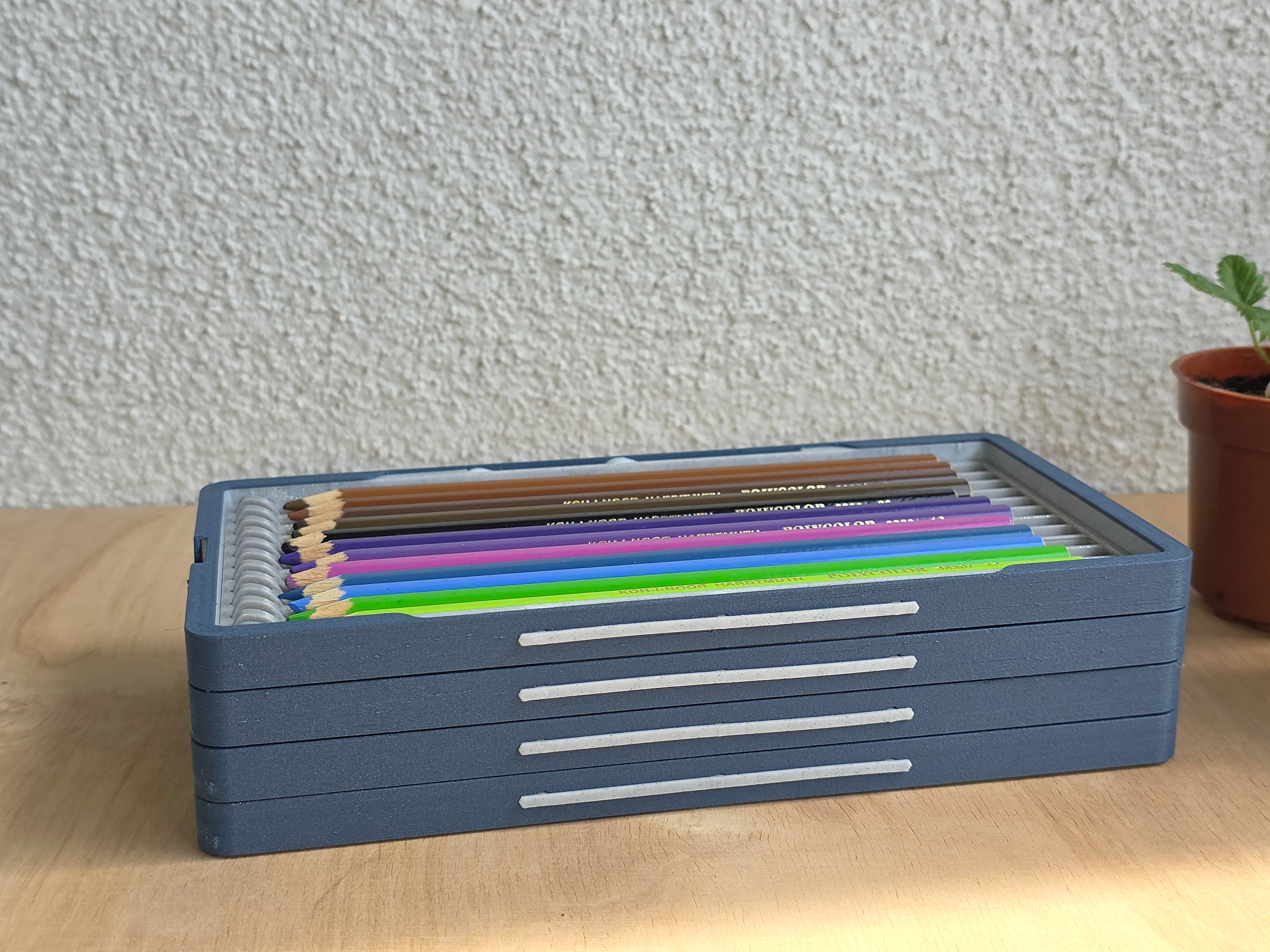 Cantilever case for 48 Pencils with Eject Buttons