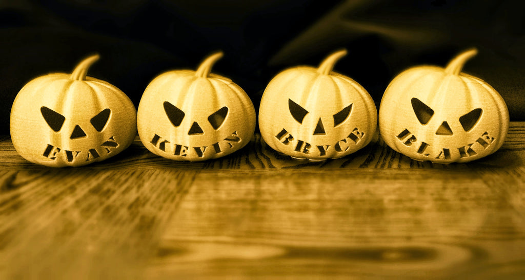 LED Tea Light Pumpkin Decoration with Name-Mouth