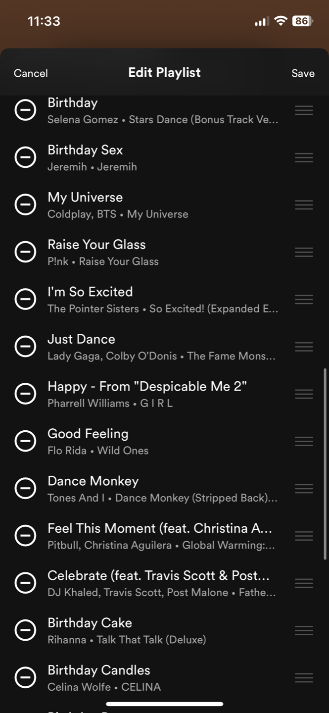Happy Birthday Spotify Playlist Tag