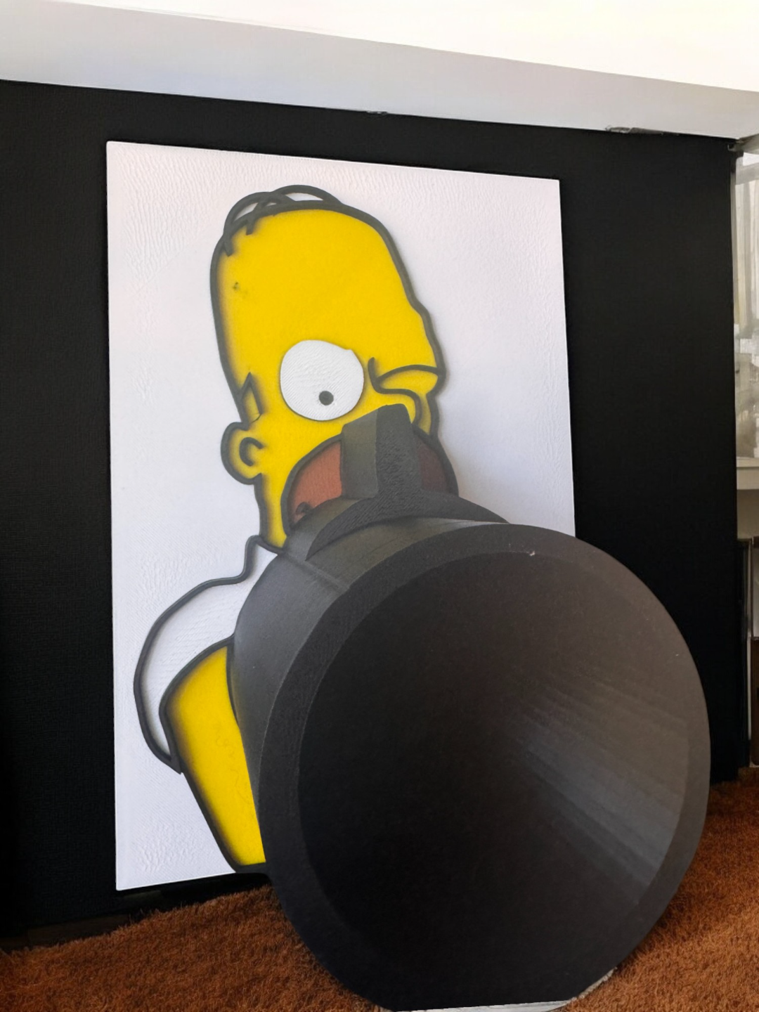 Homer Holding a Gun -Wall-Mounted Shelf& Organizer