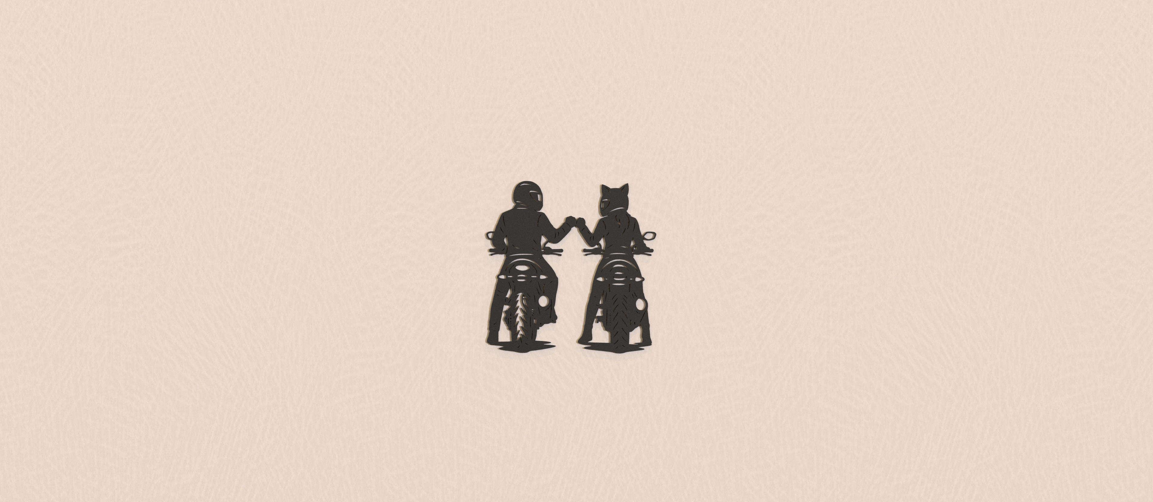 Biker Couples - 3D Wall Art Motorcycle