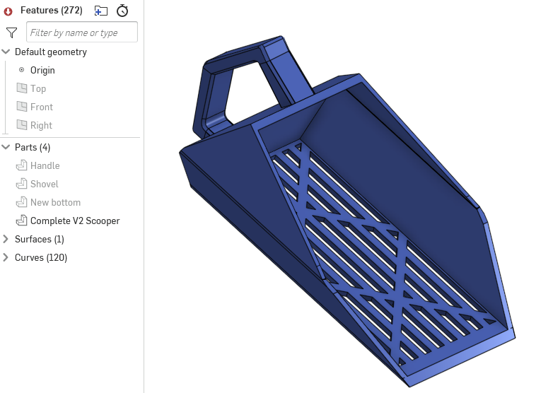 Pet Litter Scooper - tighter grid and larger handle
