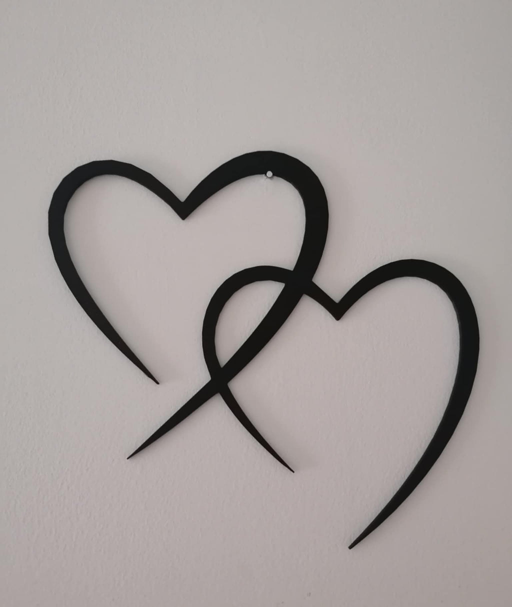 Decorazione da Parete con Due Cuori Intrecciati