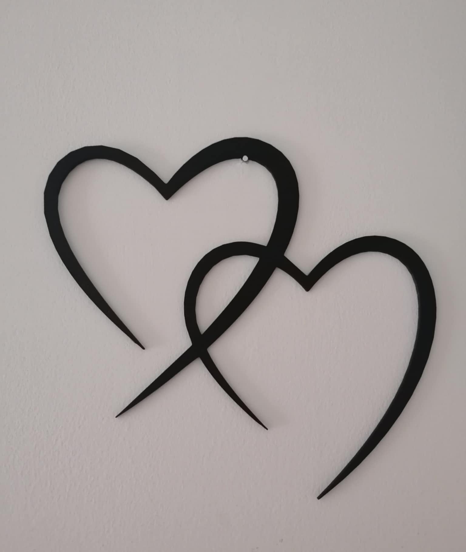 Decorazione da Parete con Due Cuori Intrecciati
