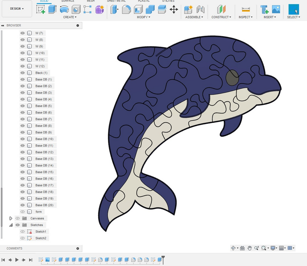 Dolphin Puzzle 21pc