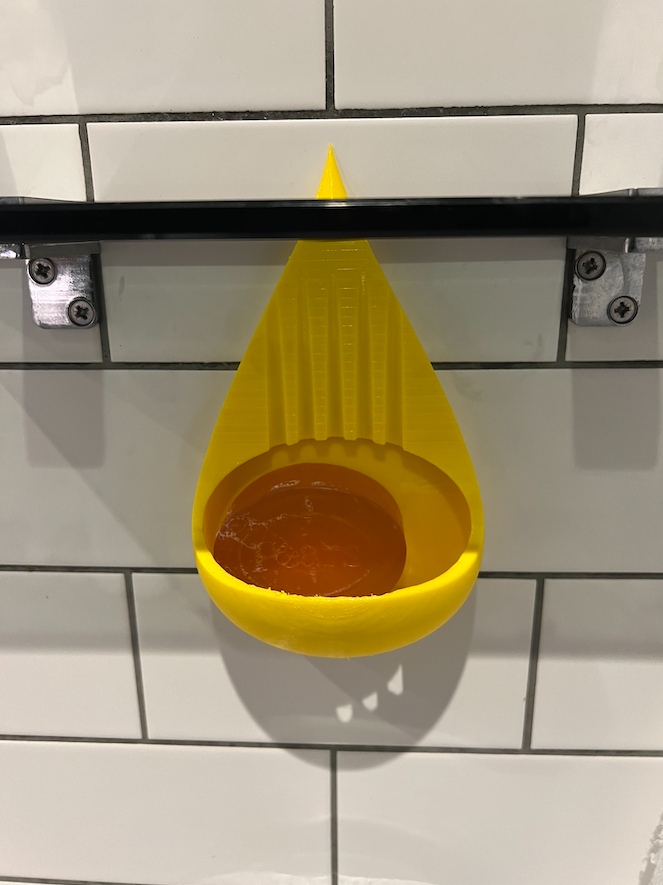 Water drop design for soap holder
