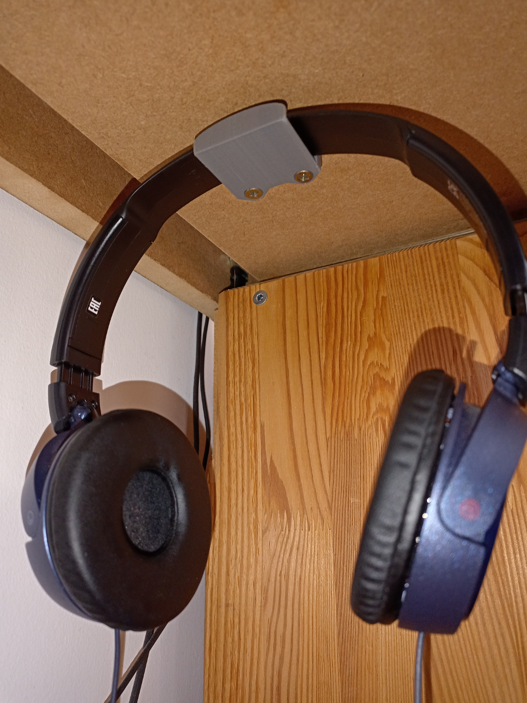 Under desk headset hook