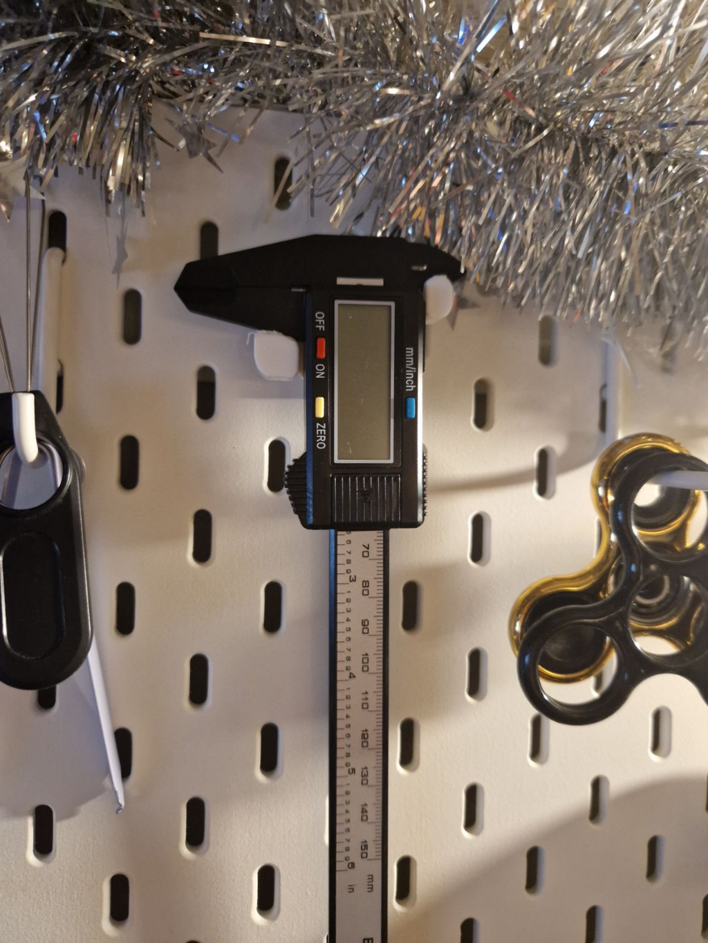 Digital Caliper Holder for Skadis pegboard