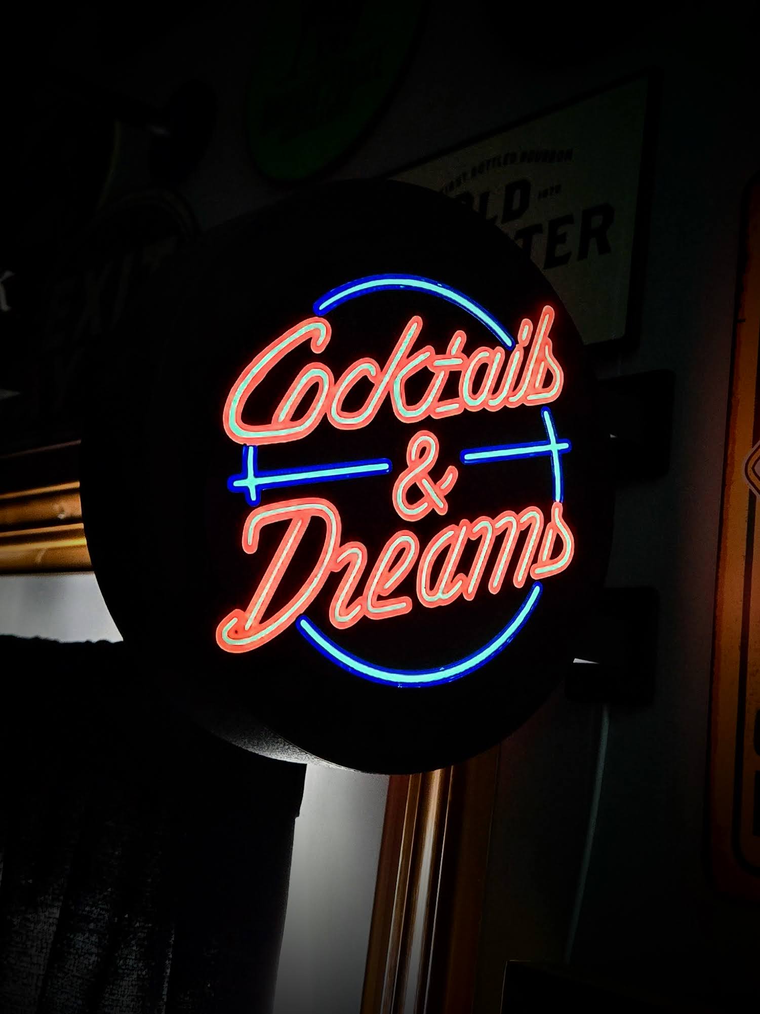 Retro Cocktails & Dreams Bar Lightbox Sign