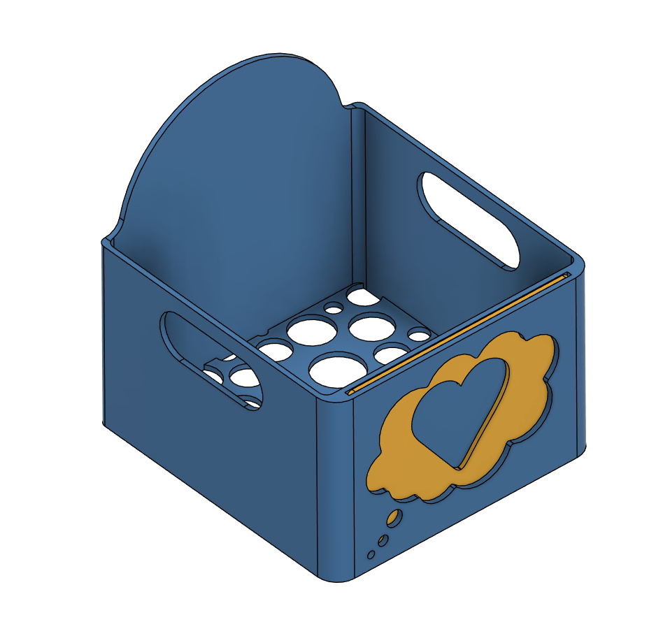 Pixi storage box with front insert