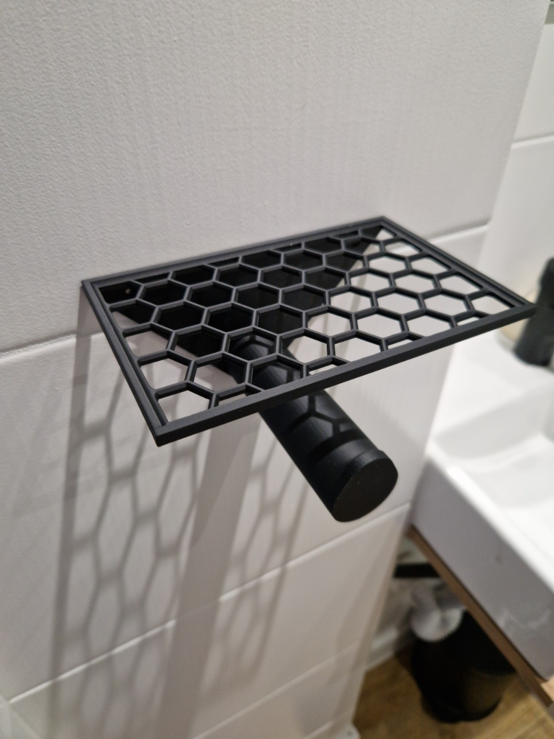 Toilet Paper Holder with Hexagon Shelf