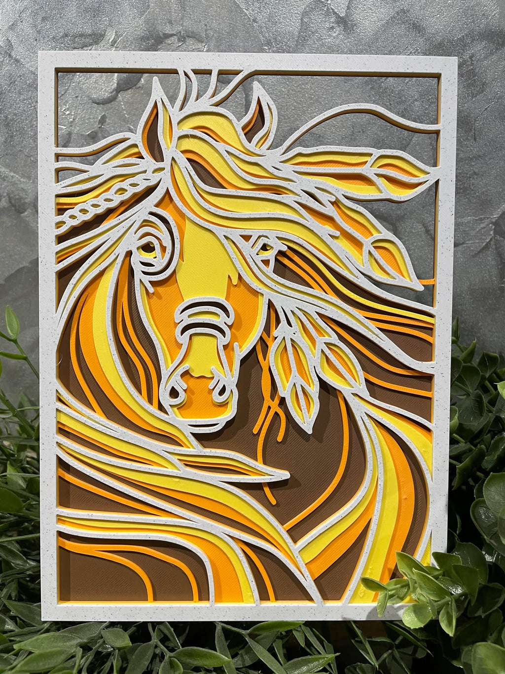 Customizable Layered mandala horse layered