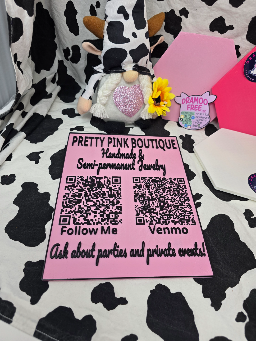 Custom QR Code Sign/Vendor Display/Table Display