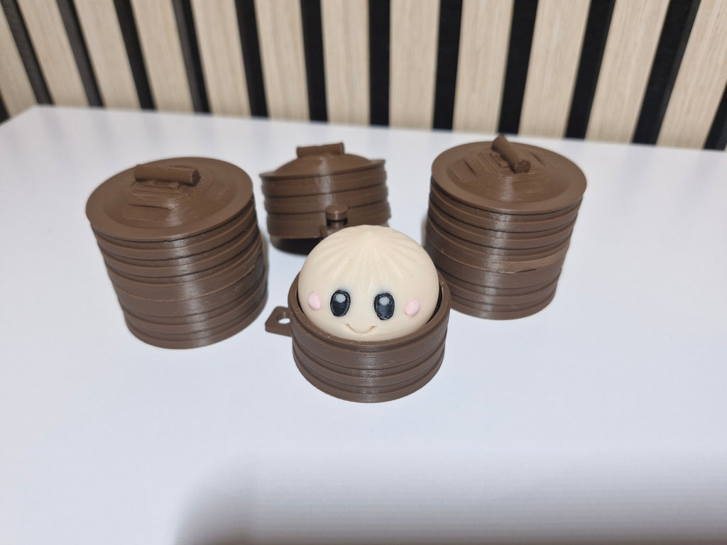 Dumpling Clicker and Pot Keychain