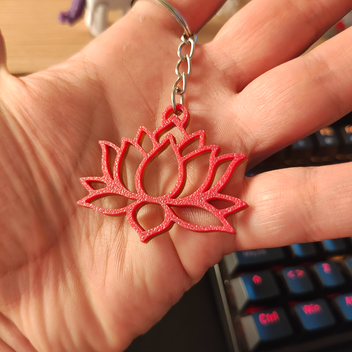 Lotus flower keychain