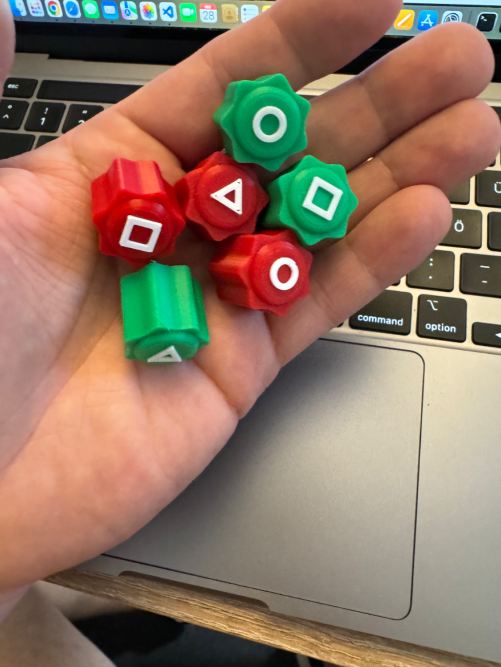 Squid-Inspired Game Tokens Circle,Triangle,Square