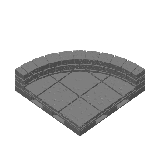 Curved Tile Set w/Low-Wall | Cut Stone | Openlock 25mm