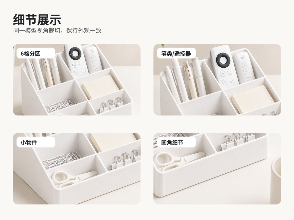 Desk Organizer 6格桌面收纳盒｜遥控器笔筒收纳架