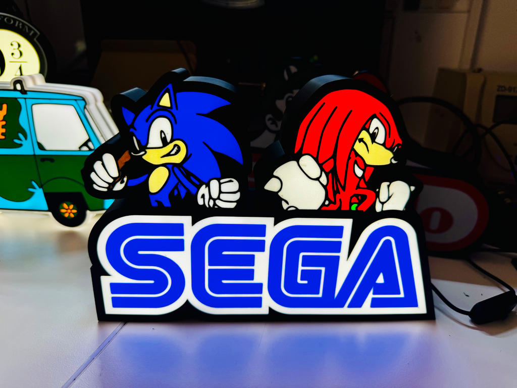 SEGA with Sonic and Knuckles Light Up Sign