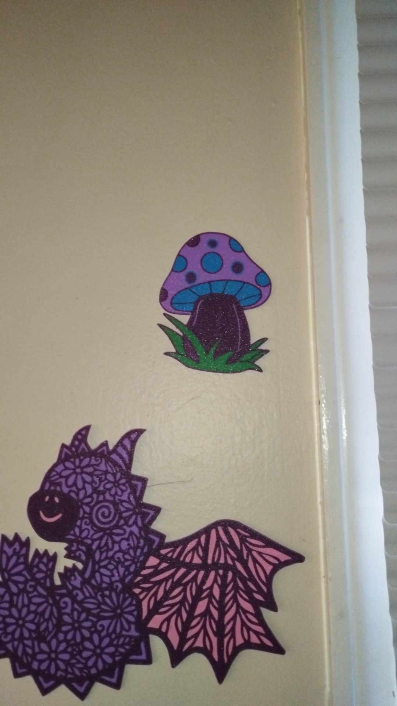Colorful Mushroom Wall Art or Fridge Magent