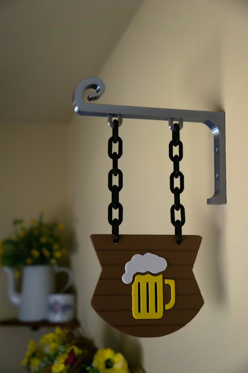 Hanging Tavern Sign with Beer Mug Design