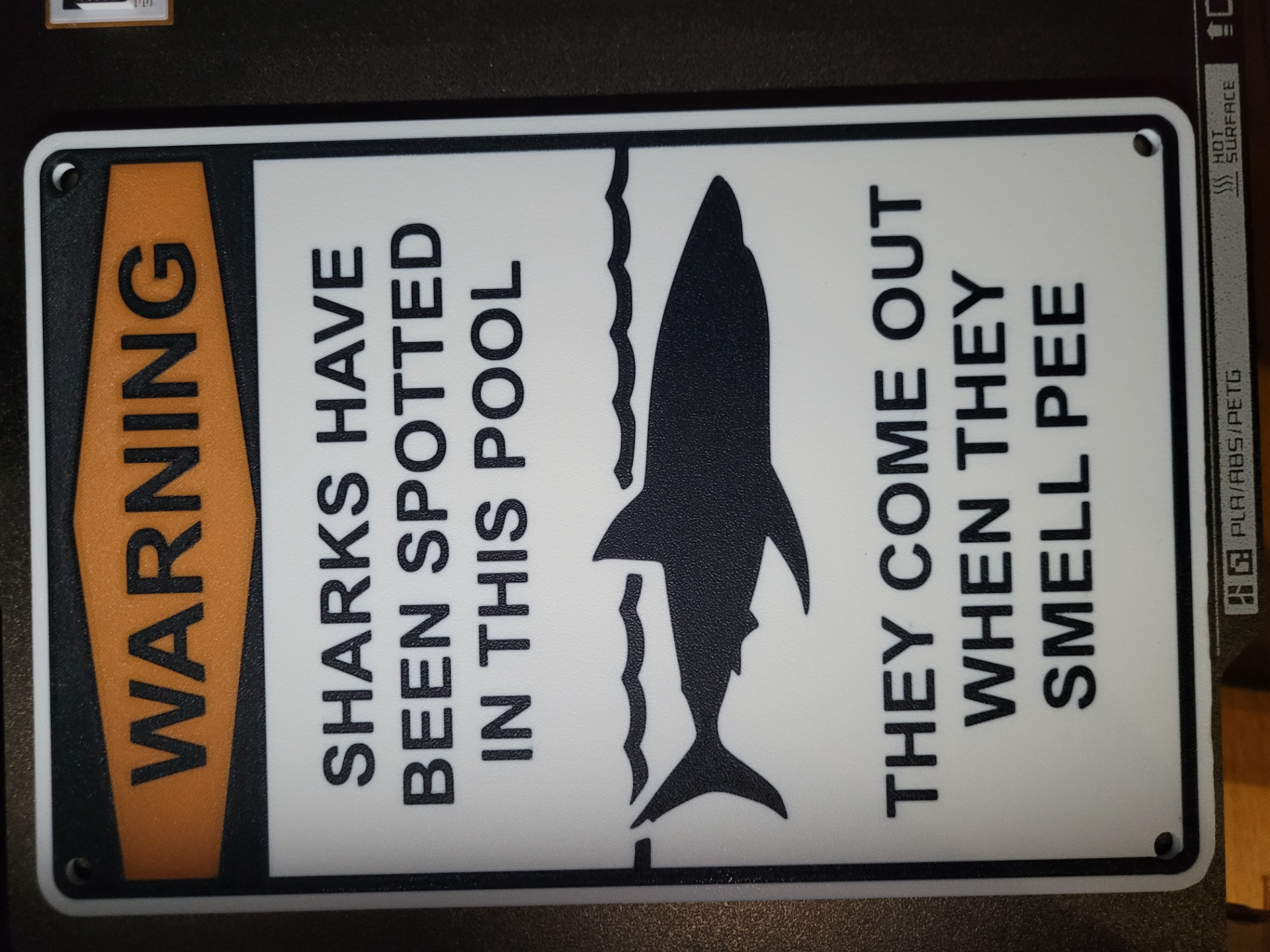 Swimming Pool Sign - Warning Pee Sharks....