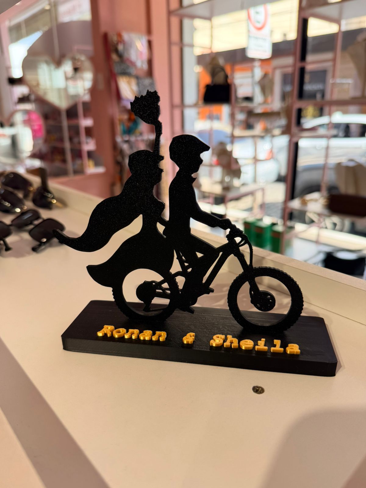Casal de Bicicleta Personalizado Romântica 3D