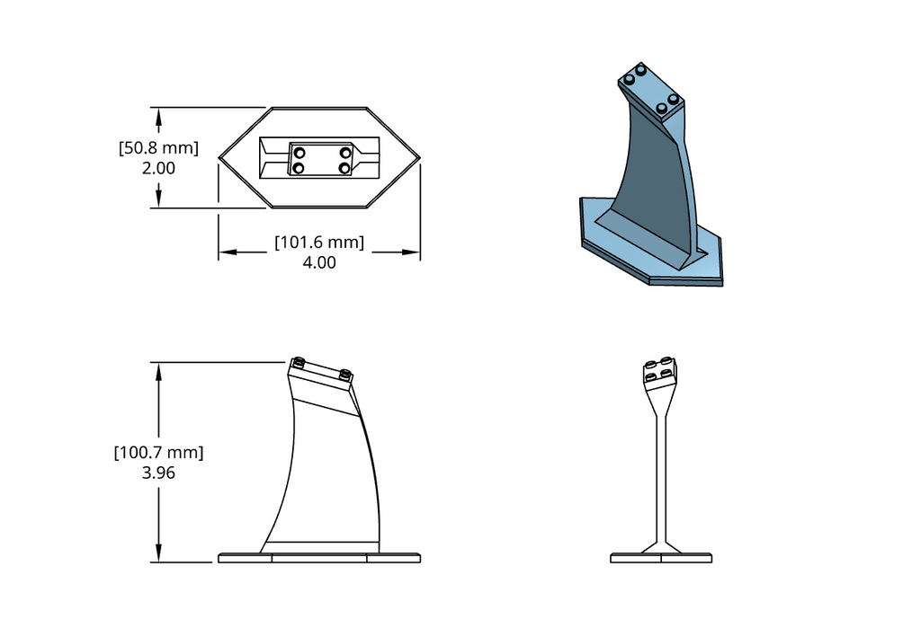 Angled Brick Ship Display Stand, Compound Angle