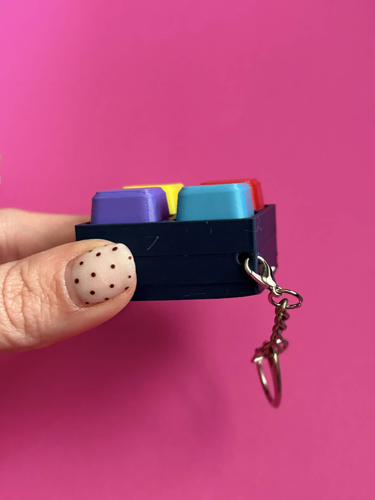 Mini Clicker Fidget Keychain – 4 Button Pocket Toy