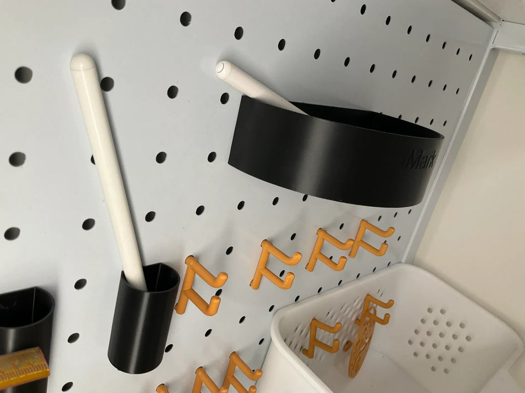 洞洞板半圆收纳盒，适用于孔径 6mm，孔距 32mm 的圆孔洞洞板配件