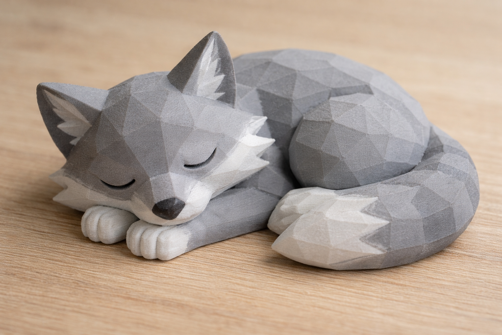 Low Poly Sleeping Wolf