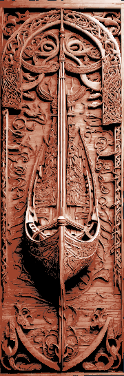 Set of 3 Bookmarks - Viking Nordic Knotwork Carving in wood of Longboats - Viking Ships
