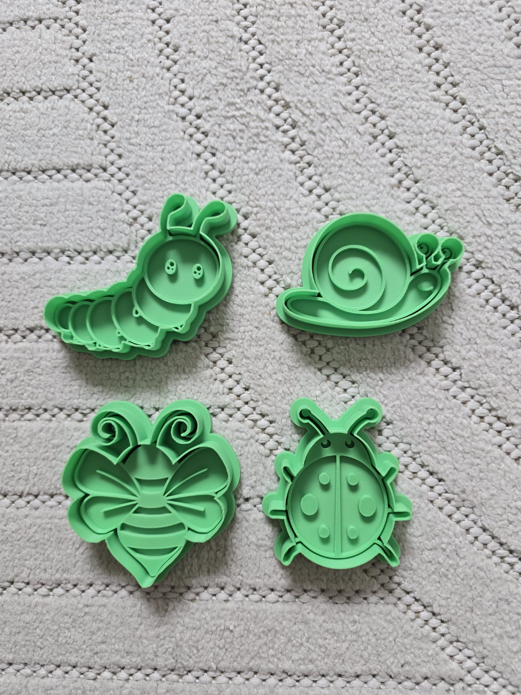 Cute Bug Insect Cookie Cutter Stamp Playdoh Set
