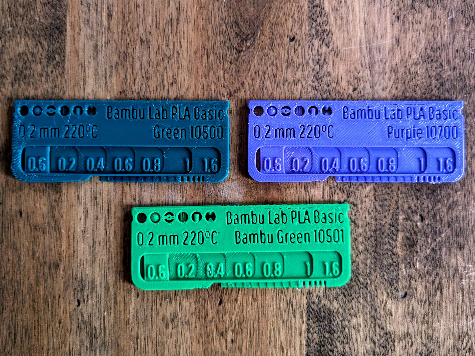 Bambu Lab PLA Filament Swatches