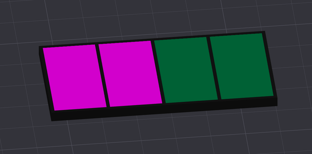 example "keychain" style coloring for minimal filament changes and maximum brightness + color shades