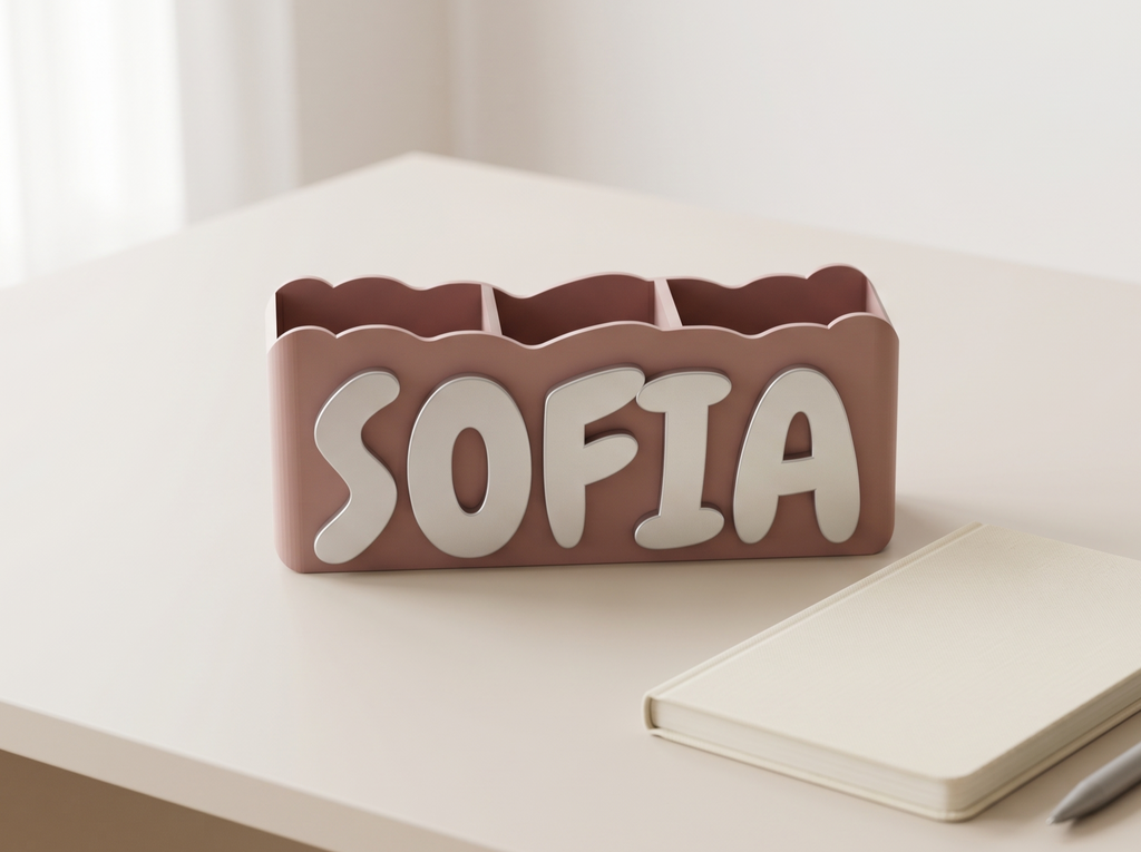 Custom Text & Name Desk Organizer Maker