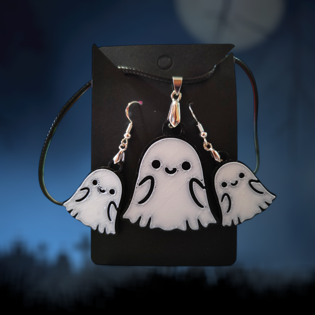 Cute Ghost - Earrings and Necklace