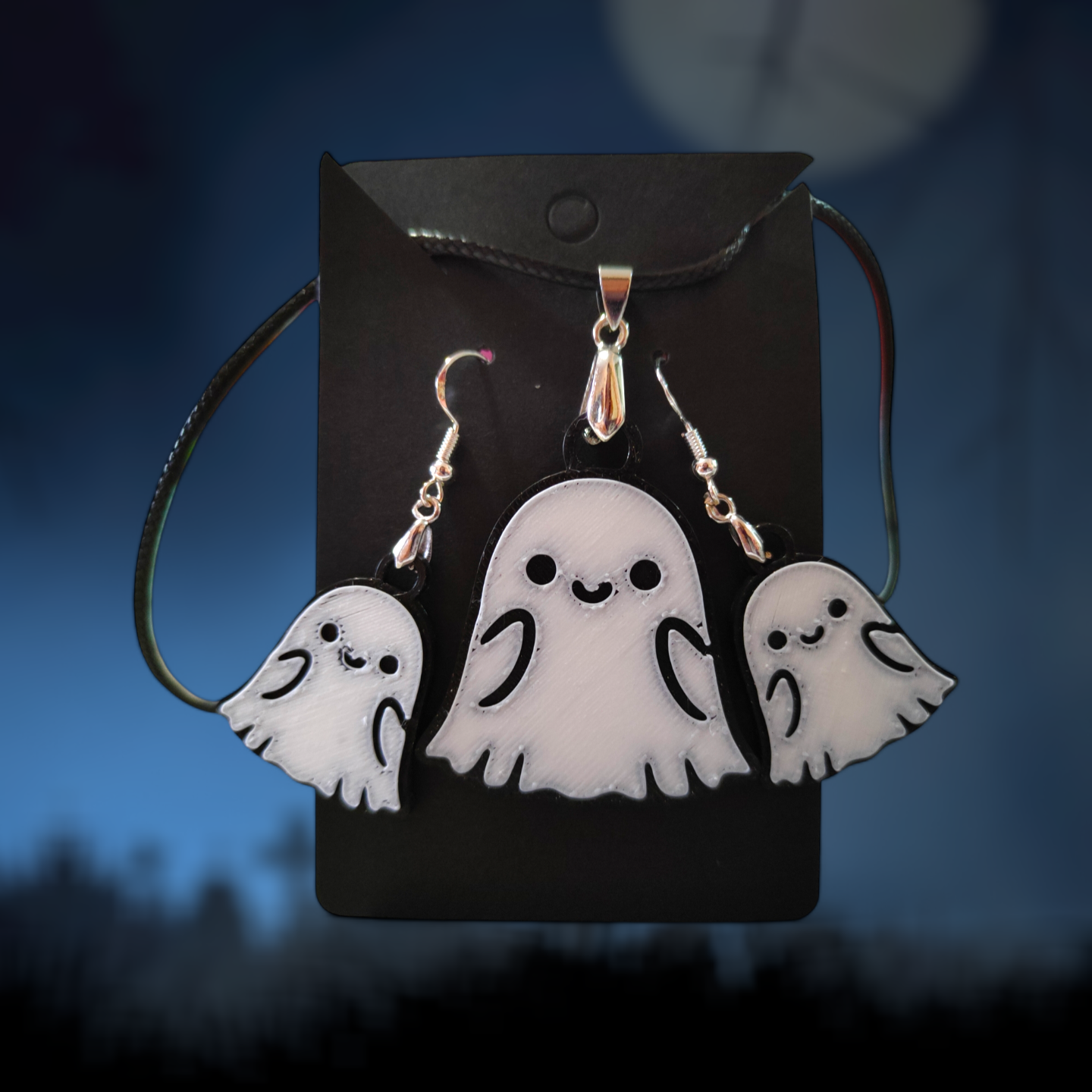 Cute Ghost - Earrings and Necklace