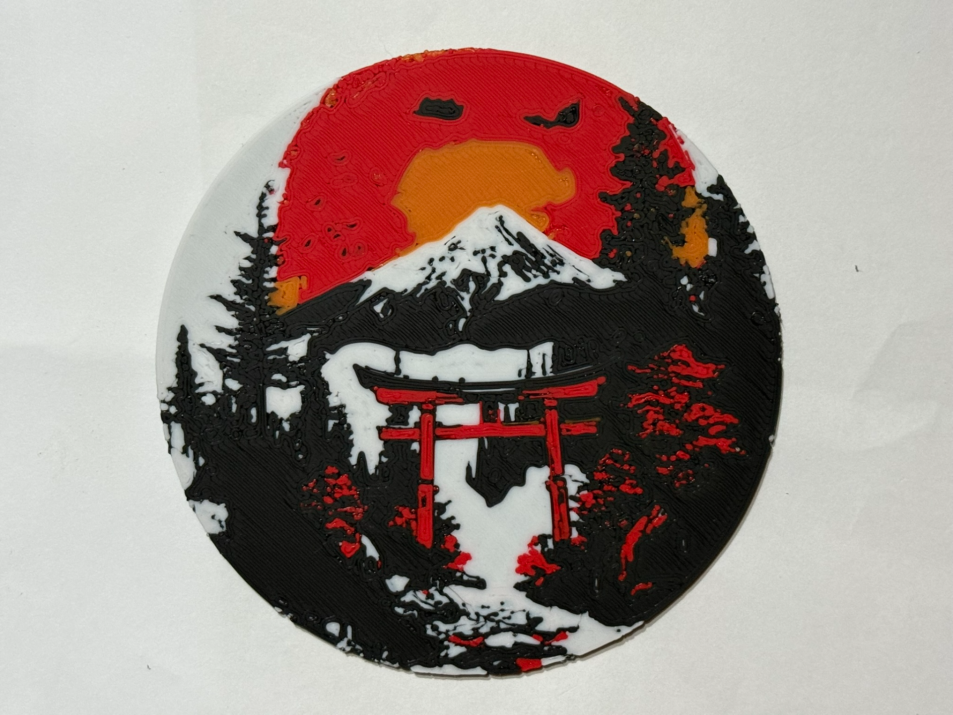 2º Japanese landscape style coaster with container
