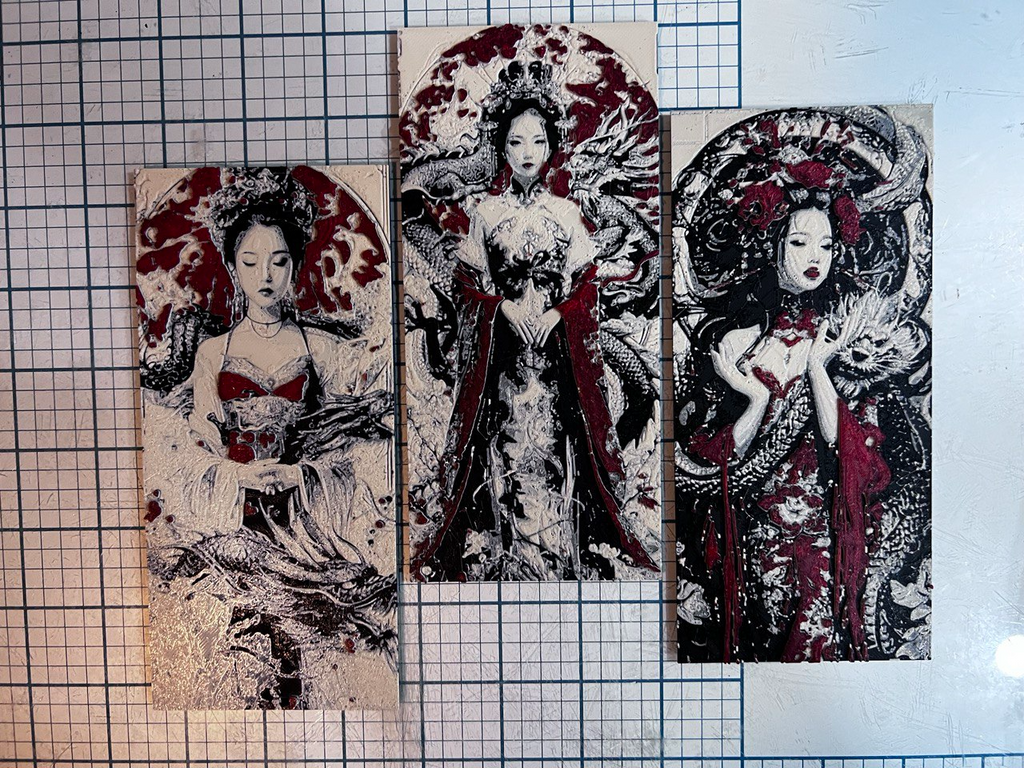 chinese dragon and chinese girl hueforge