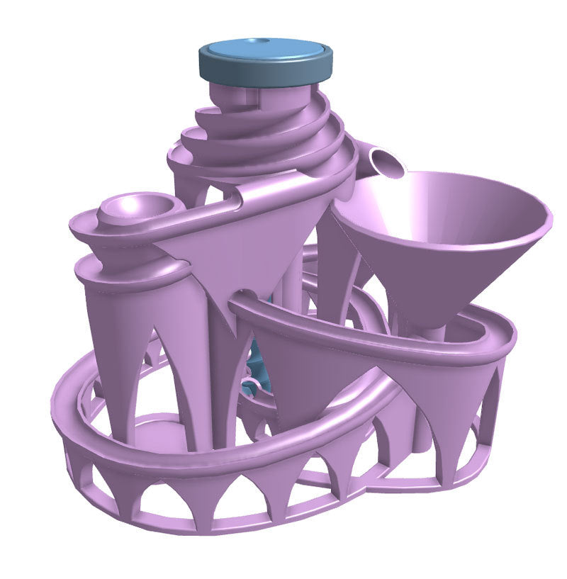 The Cyclone: triple lift, triple track marble machine