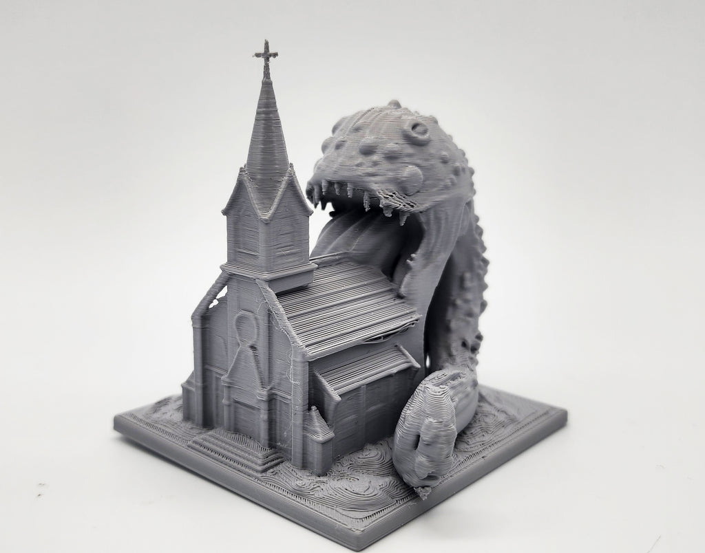 Cosmic Horror eating a Church Miniature