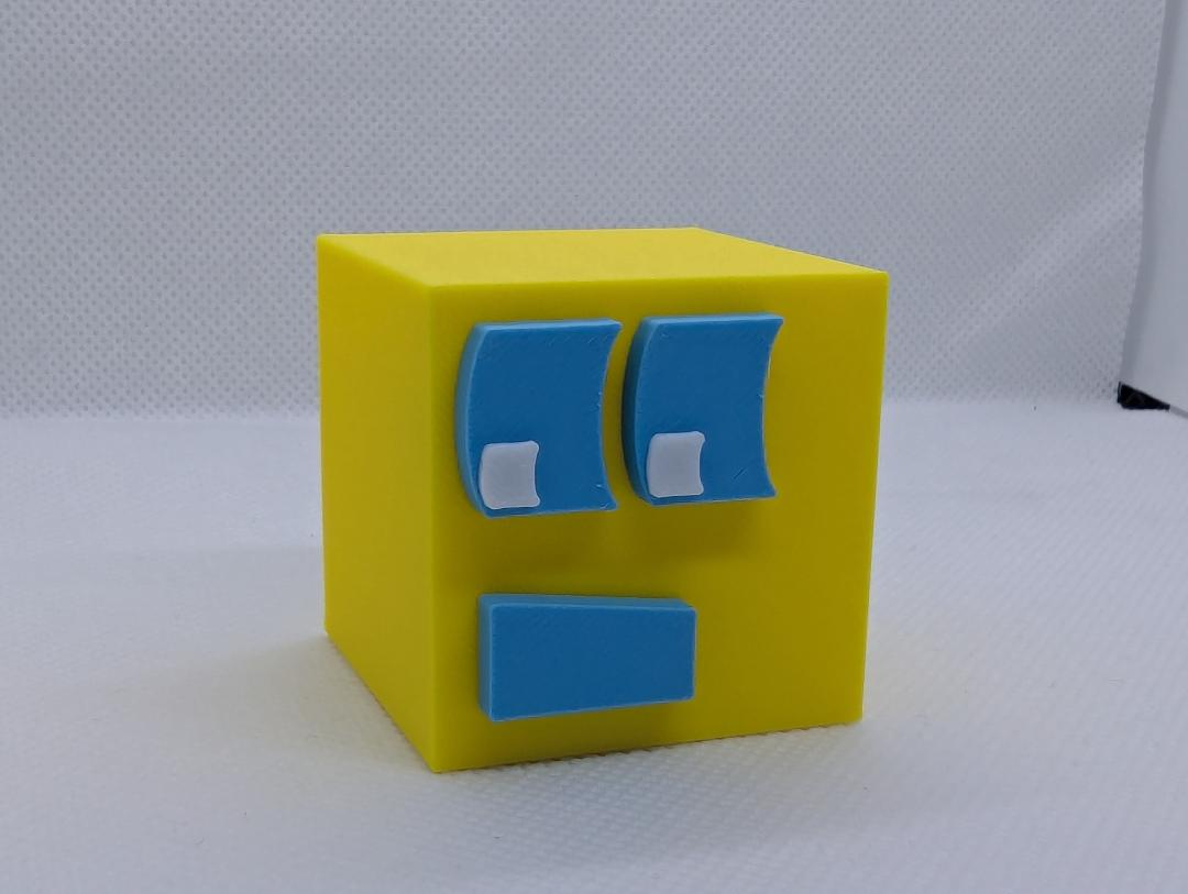 Geometry Dash Cube of Aaah Yellow w/blue